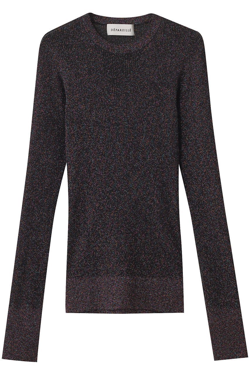 【デパリエ/DEPAREILLE】のラメリブクルーネックニット インテリア・キッズ・メンズ・レディースファッション・服の通販 founy(ファニー) 　ファッション　Fashion　レディースファッション　Fashion for Women　トップス・カットソー　Cut & Sew Tops　ニット　Knit Tops & Sweaters　カジュアルプルオーバー・ニットトップス　Pullovers & Knit Tops / Casual Pullovers　キャミ　Camisole, Cami Top　フィット　Fit, Slim Fit　ボルドー|ID: prp329100004633603 ipo3291000000035510291