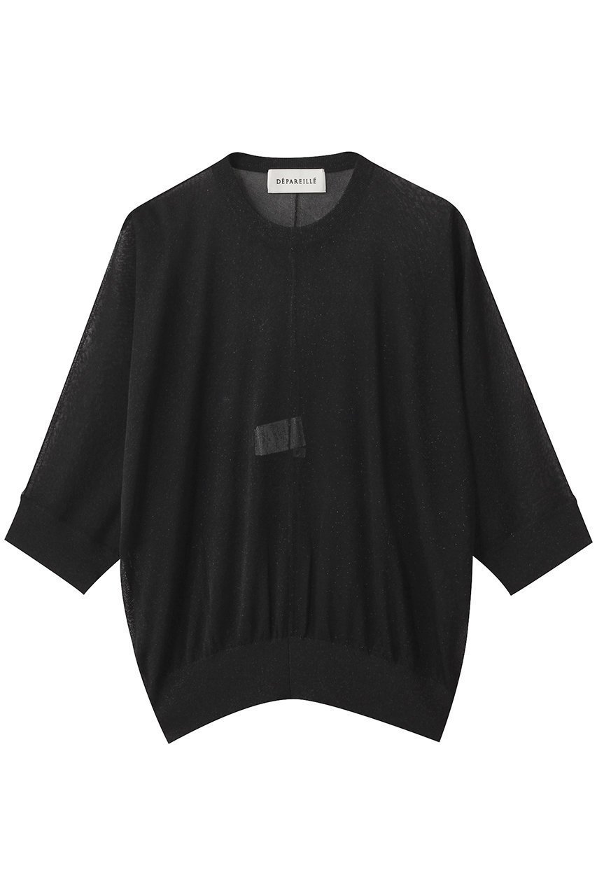 【デパリエ/DEPAREILLE】のラメドルマンクルーネックニット インテリア・キッズ・メンズ・レディースファッション・服の通販 founy(ファニー) 　ファッション　Fashion　レディースファッション　Fashion for Women　トップス・カットソー　Cut & Sew Tops　ニット　Knit Tops & Sweaters　カジュアルプルオーバー・ニットトップス　Pullovers & Knit Tops / Casual Pullovers　エレガント 上品　Elegant　ブラック|ID: prp329100004633604 ipo3291000000035510300
