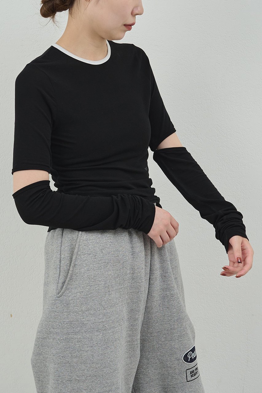 【ガリャルダガランテ/GALLARDAGALANTE】の【PEAS】リンガーベロアロンT 人気、トレンドファッション・服の通販 founy(ファニー) 　ファッション　Fashion　レディースファッション　Fashion for Women　トップス・カットソー　Cut & Sew Tops　シャツ・ブラウス・オフィスカジュアル　Elegant Blouses & Button-Ups　ロングTシャツ・Tシャツ　Longline T-Shirts & Tees　カットソー・ベーシックTシャツ　Cut-and-Sewn Tops / Stretch Tees & Basics　ベロアトップス　Velour Tops / Velvet-Look Items　2025年　2025　2025-2026秋冬・A/W　Autumn/Winter 2025–26 AW25–26　ウォーム　Warm Fabric　コンシャス　Conscious, Bodycon　スリーブ　Sleeve, Long Sleeve / Short Sleeve　デニム　Denim, Jeans Material　フィット　Fit, Slim Fit　ロング　Long, Long-Length　A/W・秋冬　Autumn/Winter　other-5|ID: prp329100004634655 ipo3291000000033369335