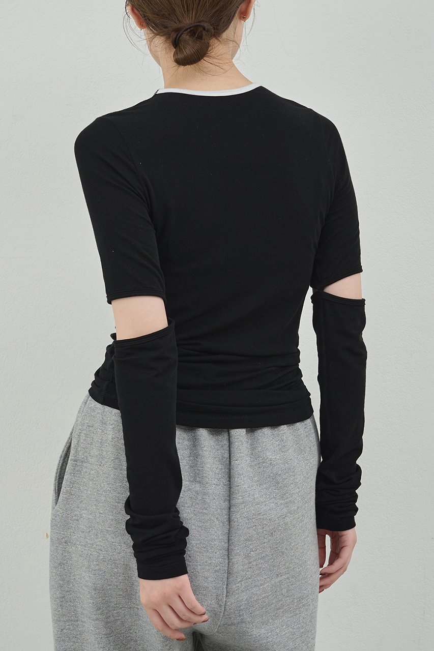【ガリャルダガランテ/GALLARDAGALANTE】の【PEAS】リンガーベロアロンT 人気、トレンドファッション・服の通販 founy(ファニー) 　ファッション　Fashion　レディースファッション　Fashion for Women　トップス・カットソー　Cut & Sew Tops　シャツ・ブラウス・オフィスカジュアル　Elegant Blouses & Button-Ups　ロングTシャツ・Tシャツ　Longline T-Shirts & Tees　カットソー・ベーシックTシャツ　Cut-and-Sewn Tops / Stretch Tees & Basics　ベロアトップス　Velour Tops / Velvet-Look Items　2025年　2025　2025-2026秋冬・A/W　Autumn/Winter 2025–26 AW25–26　ウォーム　Warm Fabric　コンシャス　Conscious, Bodycon　スリーブ　Sleeve, Long Sleeve / Short Sleeve　デニム　Denim, Jeans Material　フィット　Fit, Slim Fit　ロング　Long, Long-Length　A/W・秋冬　Autumn/Winter　other-7|ID: prp329100004634655 ipo3291000000033369337