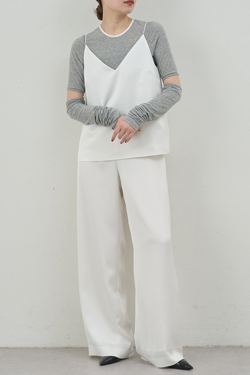 【ガリャルダガランテ/GALLARDAGALANTE】の【PEAS】サテンキャミソール 人気、トレンドファッション・服の通販 founy(ファニー) 　ファッション　Fashion　レディースファッション　Fashion for Women　トップス・カットソー　Cut & Sew Tops　キャミソール&ノースリーブ　Camisoles & Sleeveless Tops　シャツ・ブラウス・オフィスカジュアル　Elegant Blouses & Button-Ups　ロングTシャツ・Tシャツ　Longline T-Shirts & Tees　カットソー・ベーシックTシャツ　Cut-and-Sewn Tops / Stretch Tees & Basics　おすすめ　Recommended / Our Picks　エレガント 上品　Elegant　キャミソール　Camisole, Spaghetti Strap Top　サテン　Satin, Glossy Fabric　シンプル　Simple, Minimal　タンク　Tank Top, Sleeveless Top　デニム　Denim, Jeans Material　ドレープ　Drape, Draping Fabric　other-2|ID: prp329100004634657 ipo3291000000035630972