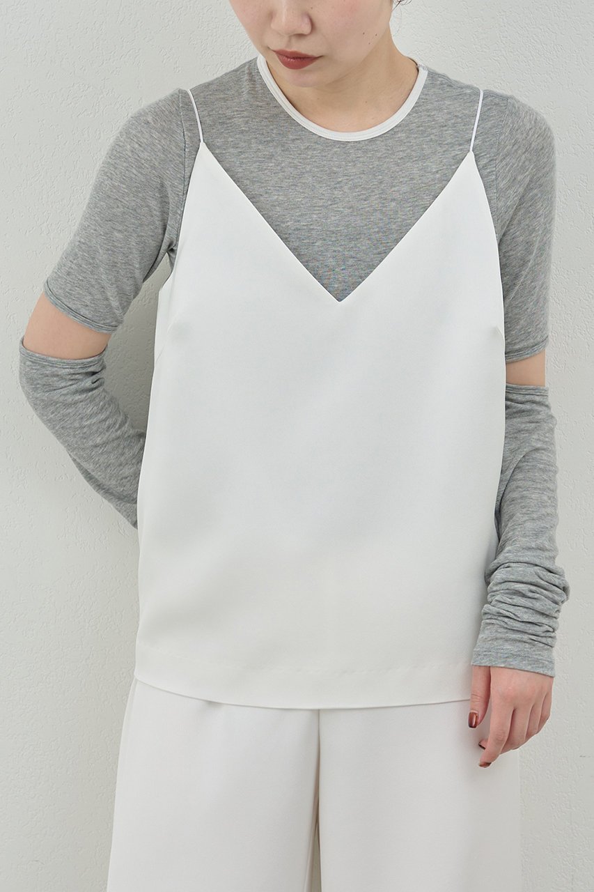 【ガリャルダガランテ/GALLARDAGALANTE】の【PEAS】サテンキャミソール 人気、トレンドファッション・服の通販 founy(ファニー) 　ファッション　Fashion　レディースファッション　Fashion for Women　トップス・カットソー　Cut & Sew Tops　キャミソール&ノースリーブ　Camisoles & Sleeveless Tops　シャツ・ブラウス・オフィスカジュアル　Elegant Blouses & Button-Ups　ロングTシャツ・Tシャツ　Longline T-Shirts & Tees　カットソー・ベーシックTシャツ　Cut-and-Sewn Tops / Stretch Tees & Basics　おすすめ　Recommended / Our Picks　エレガント 上品　Elegant　キャミソール　Camisole, Spaghetti Strap Top　サテン　Satin, Glossy Fabric　シンプル　Simple, Minimal　タンク　Tank Top, Sleeveless Top　デニム　Denim, Jeans Material　ドレープ　Drape, Draping Fabric　other-5|ID: prp329100004634657 ipo3291000000035630976