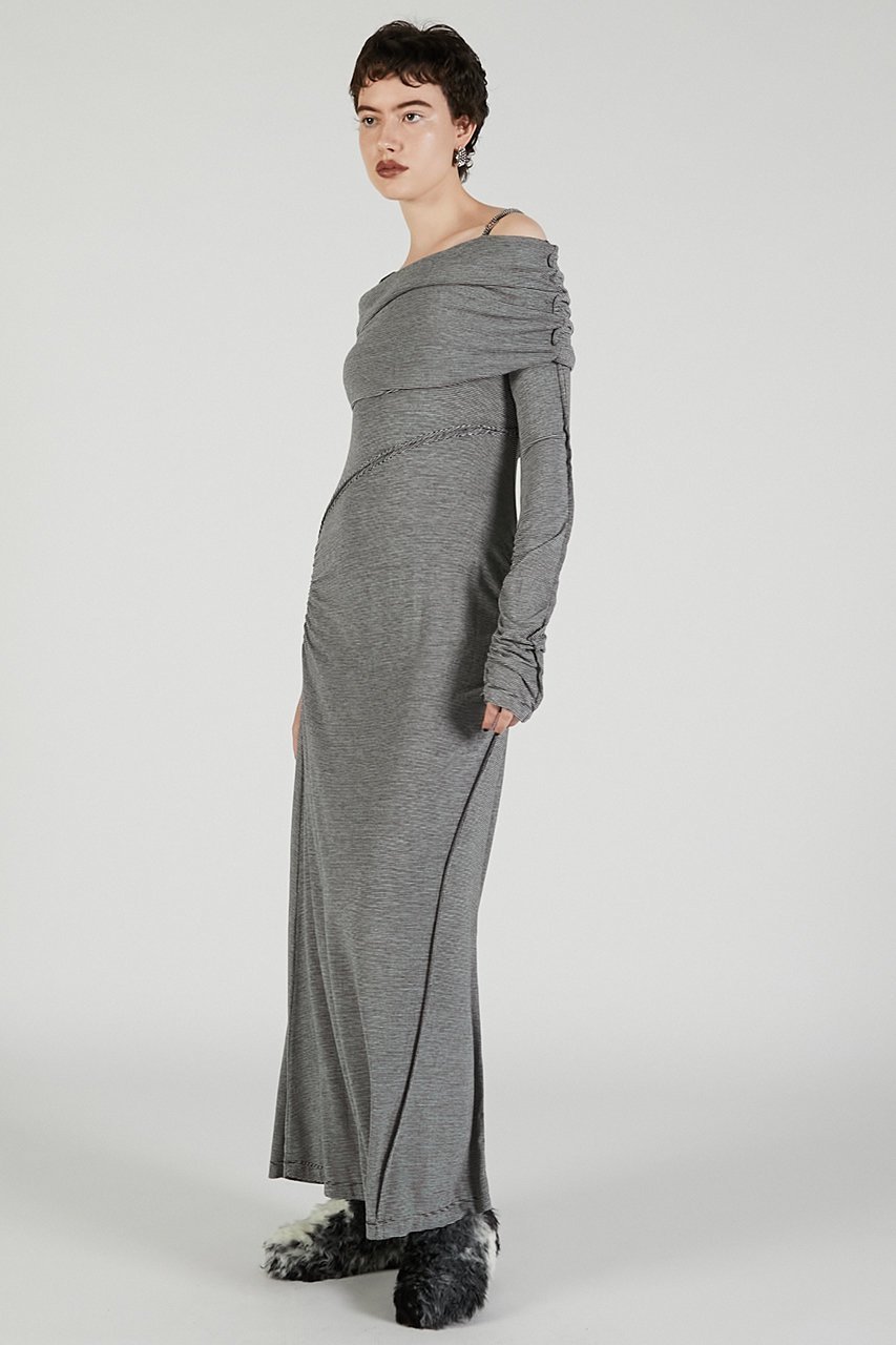 【プランク プロジェクト/PRANK PROJECT】のオフショルダーロングドレス / Off-the-shoulder Long Dress 人気、トレンドファッション・服の通販 founy(ファニー) 　ファッション　Fashion　レディースファッション　Fashion for Women　ワンピース　Dresses　フォーマル・パーティードレス・結婚式用ドレス　Elegant & Casual Dresses　チュニック　Tunic Tops & Dresses　2025年　2025　2025-2026秋冬・A/W　Autumn/Winter 2025–26 AW25–26　カットソー　Cut and Sewn Top　ギャザー　Gathered, Ruffled　チュニック　Tunic, Long Top　リラックス　Relax, Relaxed Fit　ロング　Long, Long-Length　旅行　Travel　A/W・秋冬　Autumn/Winter　other-3|ID: prp329100004634664 ipo3291000000033369419