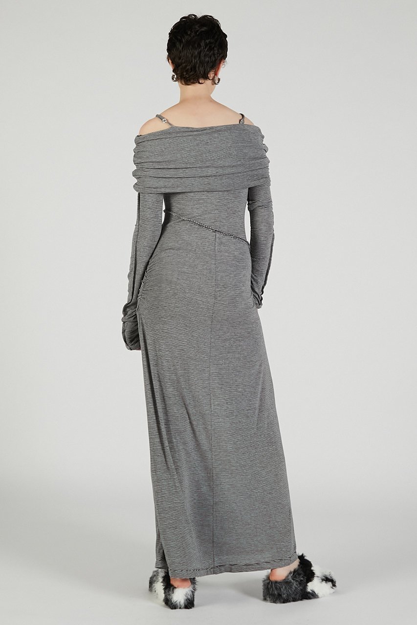 【プランク プロジェクト/PRANK PROJECT】のオフショルダーロングドレス / Off-the-shoulder Long Dress 人気、トレンドファッション・服の通販 founy(ファニー) 　ファッション　Fashion　レディースファッション　Fashion for Women　ワンピース　Dresses　フォーマル・パーティードレス・結婚式用ドレス　Elegant & Casual Dresses　チュニック　Tunic Tops & Dresses　2025年　2025　2025-2026秋冬・A/W　Autumn/Winter 2025–26 AW25–26　カットソー　Cut and Sewn Top　ギャザー　Gathered, Ruffled　チュニック　Tunic, Long Top　リラックス　Relax, Relaxed Fit　ロング　Long, Long-Length　旅行　Travel　A/W・秋冬　Autumn/Winter　other-4|ID: prp329100004634664 ipo3291000000033369420