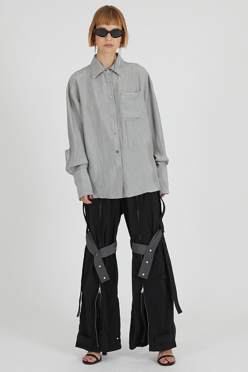 【プランク プロジェクト/PRANK PROJECT】のボールチェーントリムシャツ / Ball Chain Trim Shirt 人気、トレンドファッション・服の通販 founy(ファニー) 　ファッション　Fashion　レディースファッション　Fashion for Women　トップス・カットソー　Cut & Sew Tops　シャツ・ブラウス・オフィスカジュアル　Elegant Blouses & Button-Ups　2025年　2025　2025-2026秋冬・A/W　Autumn/Winter 2025–26 AW25–26　おすすめ　Recommended / Our Picks　とろみ　Fluid, Flowy Fabric　サテン　Satin, Glossy Fabric　スリーブ　Sleeve, Long Sleeve / Short Sleeve　チェーン　Chain, Chain Strap　トリミング　Trimming, Decorative Edge　パイピング　Piping, Trim Design　ロング　Long, Long-Length　ワッシャー　Washer, Crinkled Finish　A/W・秋冬　Autumn/Winter　other-2|ID: prp329100004634667 ipo3291000000033369442