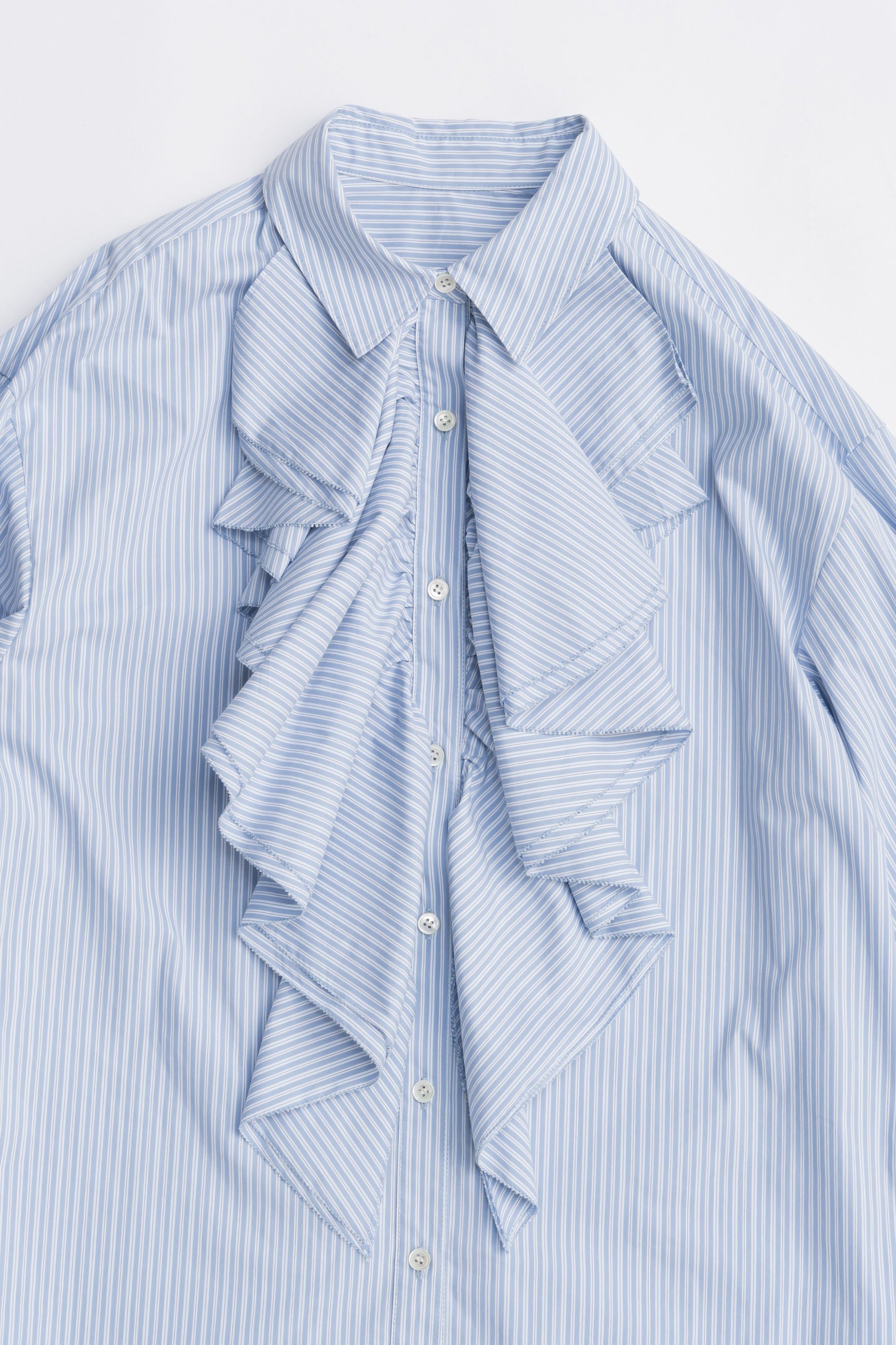 【プランク プロジェクト/PRANK PROJECT】のラッフルブラウス / Ruffle Blouse 人気、トレンドファッション・服の通販 founy(ファニー) 　ファッション　Fashion　レディースファッション　Fashion for Women　トップス・カットソー　Cut & Sew Tops　シャツ・ブラウス・オフィスカジュアル　Elegant Blouses & Button-Ups　2025年　2025　2025-2026秋冬・A/W　Autumn/Winter 2025–26 AW25–26　おすすめ　Recommended / Our Picks　クラシック　Classic, Timeless Style　ストライプ　Stripe, Striped Pattern　スラックス　Slacks, Dress Pants　スリーブ　Sleeve, Long Sleeve / Short Sleeve　デニム　Denim, Jeans Material　ラッフル　Ruffle, Frill　ロング　Long, Long-Length　A/W・秋冬　Autumn/Winter　other-4|ID: prp329100004634668 ipo3291000000033369454