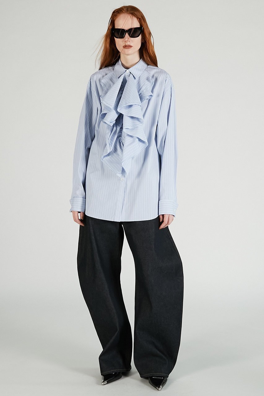 【プランク プロジェクト/PRANK PROJECT】のラッフルブラウス / Ruffle Blouse 人気、トレンドファッション・服の通販 founy(ファニー) 　ファッション　Fashion　レディースファッション　Fashion for Women　トップス・カットソー　Cut & Sew Tops　シャツ・ブラウス・オフィスカジュアル　Elegant Blouses & Button-Ups　2025年　2025　2025-2026秋冬・A/W　Autumn/Winter 2025–26 AW25–26　おすすめ　Recommended / Our Picks　クラシック　Classic, Timeless Style　ストライプ　Stripe, Striped Pattern　スラックス　Slacks, Dress Pants　スリーブ　Sleeve, Long Sleeve / Short Sleeve　デニム　Denim, Jeans Material　ラッフル　Ruffle, Frill　ロング　Long, Long-Length　A/W・秋冬　Autumn/Winter　other-8|ID: prp329100004634668 ipo3291000000033369458