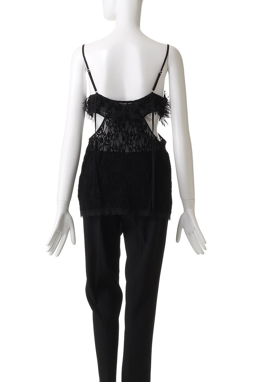 【プランク プロジェクト/PRANK PROJECT】のレースカットアウトキャミトップ / Lace Cut-Out Camisole Top 人気、トレンドファッション・服の通販 founy(ファニー) 　ファッション　Fashion　レディースファッション　Fashion for Women　トップス・カットソー　Cut & Sew Tops　キャミソール&ノースリーブ　Camisoles & Sleeveless Tops　シャツ・ブラウス・オフィスカジュアル　Elegant Blouses & Button-Ups　インナー　Innerwear　カッティング　Cutting Detail　スリーブ　Sleeve, Long Sleeve / Short Sleeve　フロント　Front, Front Design　ベロア　Velour, Soft Velvet　リボン　Ribbon, Bow　レース　Lace, Lace Fabric　ロング　Long, Long-Length　other-4|ID: prp329100004634669 ipo3291000000035753332