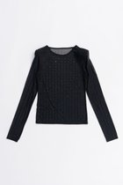 【プランク プロジェクト/PRANK PROJECT】のストーンメッシュスキントップ / Stone Mesh Skin Top 人気、トレンドファッション・服の通販 founy(ファニー) ファッション Fashion レディースファッション Fashion for Women トップス・カットソー Cut & Sew Tops シャツ・ブラウス・オフィスカジュアル Elegant Blouses & Button-Ups 2025年 2025 2025-2026秋冬・A/W Autumn/Winter 2025–26 AW25–26 ストーン Stone, Gem-Like スリーブ Sleeve, Long Sleeve / Short Sleeve メッシュ Mesh, Net Fabric ロング Long, Long-Length A/W・秋冬 Autumn/Winter thumbnail BLK(ブラック)|ID: prp329100004634670 ipo3291000000033369468