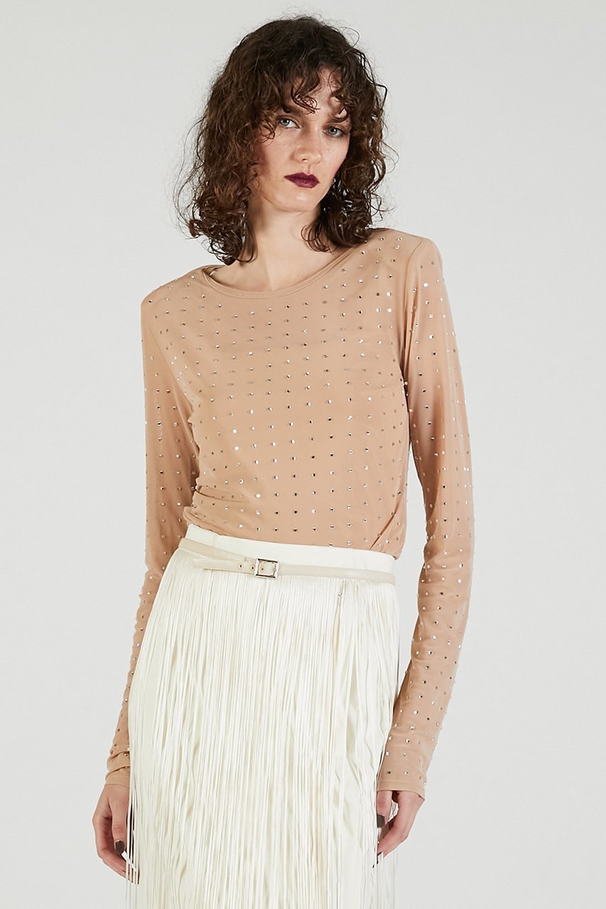 【プランク プロジェクト/PRANK PROJECT】のストーンメッシュスキントップ / Stone Mesh Skin Top 人気、トレンドファッション・服の通販 founy(ファニー) 　ファッション　Fashion　レディースファッション　Fashion for Women　トップス・カットソー　Cut & Sew Tops　シャツ・ブラウス・オフィスカジュアル　Elegant Blouses & Button-Ups　2025年　2025　2025-2026秋冬・A/W　Autumn/Winter 2025–26 AW25–26　ストーン　Stone, Gem-Like　スリーブ　Sleeve, Long Sleeve / Short Sleeve　メッシュ　Mesh, Net Fabric　ロング　Long, Long-Length　A/W・秋冬　Autumn/Winter　other-7|ID: prp329100004634670 ipo3291000000033369475