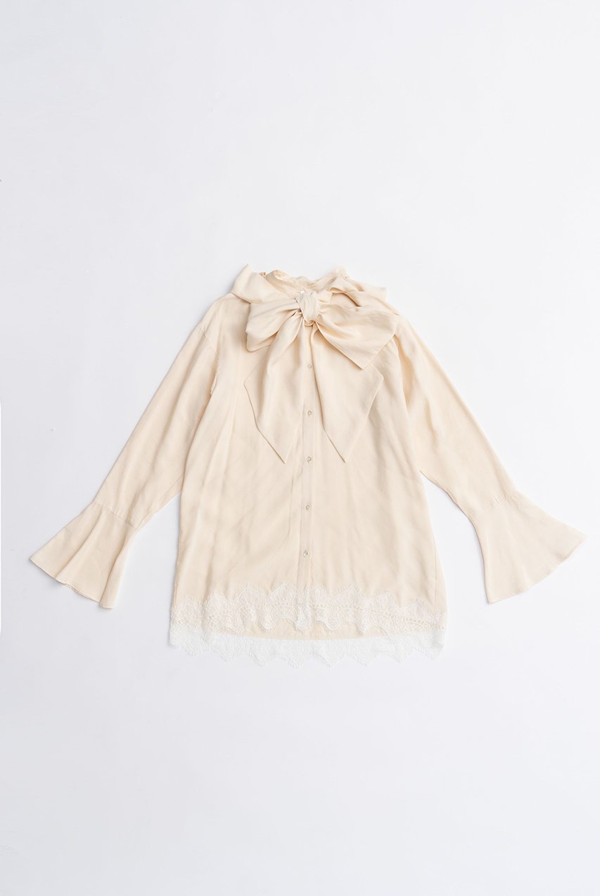【プランク プロジェクト/PRANK PROJECT】のボウタイシャツ / Bow tie shirt インテリア・キッズ・メンズ・レディースファッション・服の通販 founy(ファニー) 　ファッション　Fashion　レディースファッション　Fashion for Women　トップス・カットソー　Cut & Sew Tops　シャツ・ブラウス・オフィスカジュアル　Elegant Blouses & Button-Ups　2025年　2025　2025-2026秋冬・A/W　Autumn/Winter 2025–26 AW25–26　おすすめ　Recommended / Our Picks　シアー　Sheer, See-Through　シルク　Silk, 100% Silk　ジャケット　Jacket, Outerwear　スリーブ　Sleeve, Long Sleeve / Short Sleeve　タイプライター　Typewriter Fabric, Crisp Cotton　ドット　Polka Dot, Dot Pattern　レース　Lace, Lace Fabric　ロング　Long, Long-Length　A/W・秋冬　Autumn/Winter　WHT(ホワイト)|ID: prp329100004634673 ipo3291000000033369510