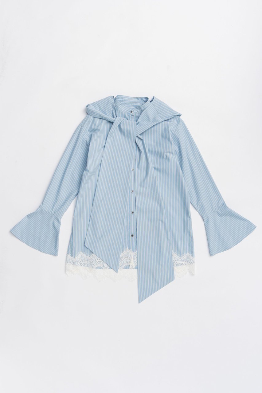 【プランク プロジェクト/PRANK PROJECT】のボウタイシャツ / Bow tie shirt インテリア・キッズ・メンズ・レディースファッション・服の通販 founy(ファニー) 　ファッション　Fashion　レディースファッション　Fashion for Women　トップス・カットソー　Cut & Sew Tops　シャツ・ブラウス・オフィスカジュアル　Elegant Blouses & Button-Ups　2025年　2025　2025-2026秋冬・A/W　Autumn/Winter 2025–26 AW25–26　おすすめ　Recommended / Our Picks　シアー　Sheer, See-Through　シルク　Silk, 100% Silk　ジャケット　Jacket, Outerwear　スリーブ　Sleeve, Long Sleeve / Short Sleeve　タイプライター　Typewriter Fabric, Crisp Cotton　ドット　Polka Dot, Dot Pattern　レース　Lace, Lace Fabric　ロング　Long, Long-Length　A/W・秋冬　Autumn/Winter　BLU(ブルー)|ID: prp329100004634673 ipo3291000000033369511