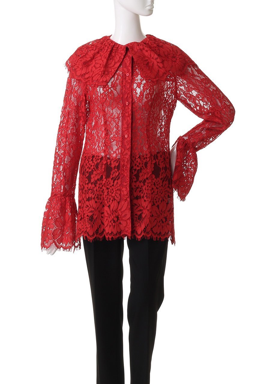 【プランク プロジェクト/PRANK PROJECT】のスカラップレースブラウス / Scallop Lace Blouse 人気、トレンドファッション・服の通販 founy(ファニー) 　ファッション　Fashion　レディースファッション　Fashion for Women　トップス・カットソー　Cut & Sew Tops　シャツ・ブラウス・オフィスカジュアル　Elegant Blouses & Button-Ups　ジャケット　Jacket, Outerwear　スカラップ　Scallop, Scalloped Edge　スリーブ　Sleeve, Long Sleeve / Short Sleeve　ビッグ　Big, Oversized　リボン　Ribbon, Bow　レース　Lace, Lace Fabric　ロング　Long, Long-Length　再入荷　Restock / Back in Stock　other-2|ID: prp329100004634674 ipo3291000000035753341