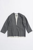 【プランク プロジェクト/PRANK PROJECT】のVネックナロージャケットプルオーバー / V-neck narrow jacket pullover 人気、トレンドファッション・服の通販 founy(ファニー) ファッション Fashion レディースファッション Fashion for Women アウター Coat / Outerwear Collection 2025年 2025 2025-2026秋冬・A/W Autumn/Winter 2025–26 AW25–26 ウォッシャブル Machine Washable シンプル Simple, Minimal ジャケット Jacket, Outerwear ストライプ Stripe, Striped Pattern ストレッチ Stretch, Stretchy Fabric メタル Metal, Metal Parts A/W・秋冬 Autumn/Winter thumbnail C.GRY(チャコールグレー)|ID: prp329100004634681 ipo3291000000033369612