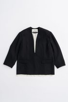 【プランク プロジェクト/PRANK PROJECT】のVネックナロージャケットプルオーバー / V-neck narrow jacket pullover 人気、トレンドファッション・服の通販 founy(ファニー) ファッション Fashion レディースファッション Fashion for Women アウター Coat / Outerwear Collection 2025年 2025 2025-2026秋冬・A/W Autumn/Winter 2025–26 AW25–26 ウォッシャブル Machine Washable シンプル Simple, Minimal ジャケット Jacket, Outerwear ストライプ Stripe, Striped Pattern ストレッチ Stretch, Stretchy Fabric メタル Metal, Metal Parts A/W・秋冬 Autumn/Winter thumbnail BLK(ブラック)|ID: prp329100004634681 ipo3291000000033369614