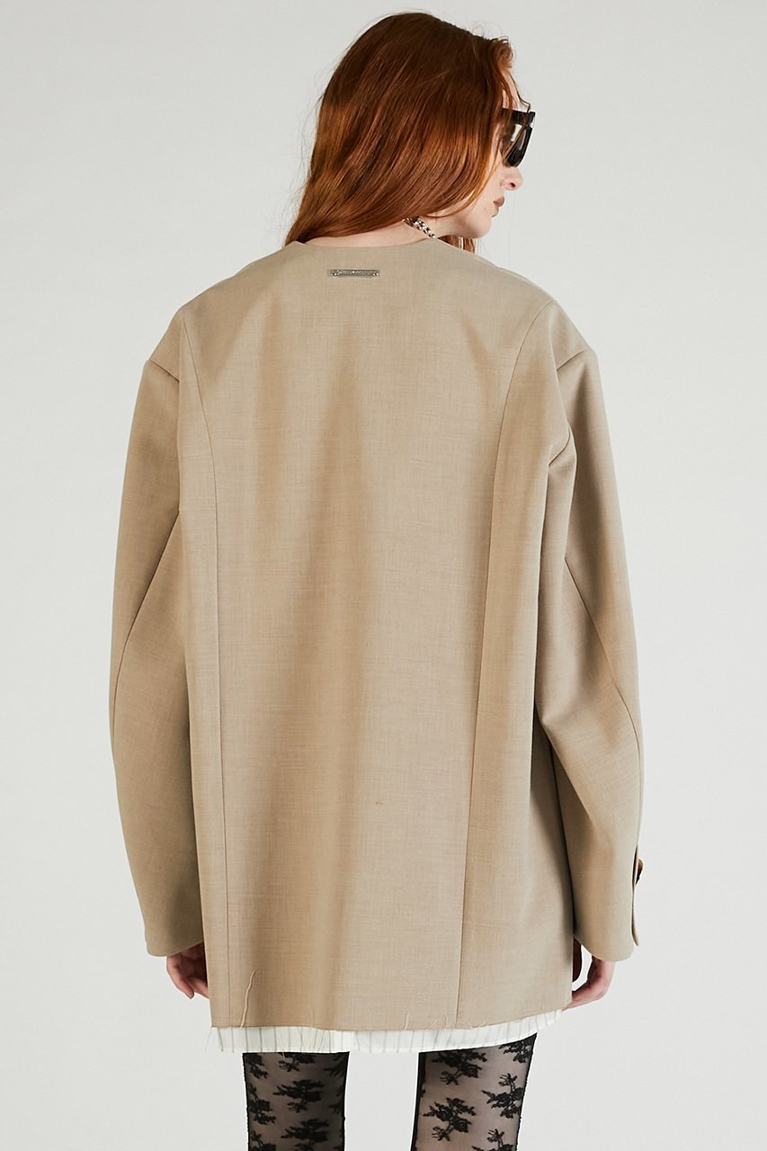 【プランク プロジェクト/PRANK PROJECT】のVネックナロージャケットプルオーバー / V-neck narrow jacket pullover 人気、トレンドファッション・服の通販 founy(ファニー) 　ファッション　Fashion　レディースファッション　Fashion for Women　アウター　Coat / Outerwear Collection　2025年　2025　2025-2026秋冬・A/W　Autumn/Winter 2025–26 AW25–26　ウォッシャブル　Machine Washable　シンプル　Simple, Minimal　ジャケット　Jacket, Outerwear　ストライプ　Stripe, Striped Pattern　ストレッチ　Stretch, Stretchy Fabric　メタル　Metal, Metal Parts　A/W・秋冬　Autumn/Winter　other-5|ID: prp329100004634681 ipo3291000000033369622