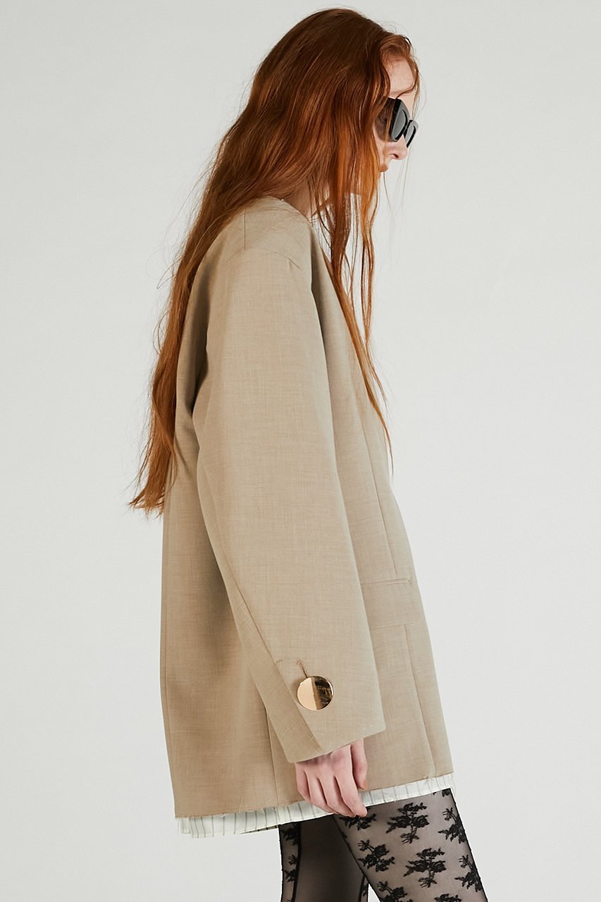 【プランク プロジェクト/PRANK PROJECT】のVネックナロージャケットプルオーバー / V-neck narrow jacket pullover 人気、トレンドファッション・服の通販 founy(ファニー) 　ファッション　Fashion　レディースファッション　Fashion for Women　アウター　Coat / Outerwear Collection　2025年　2025　2025-2026秋冬・A/W　Autumn/Winter 2025–26 AW25–26　ウォッシャブル　Machine Washable　シンプル　Simple, Minimal　ジャケット　Jacket, Outerwear　ストライプ　Stripe, Striped Pattern　ストレッチ　Stretch, Stretchy Fabric　メタル　Metal, Metal Parts　A/W・秋冬　Autumn/Winter　other-6|ID: prp329100004634681 ipo3291000000033369623