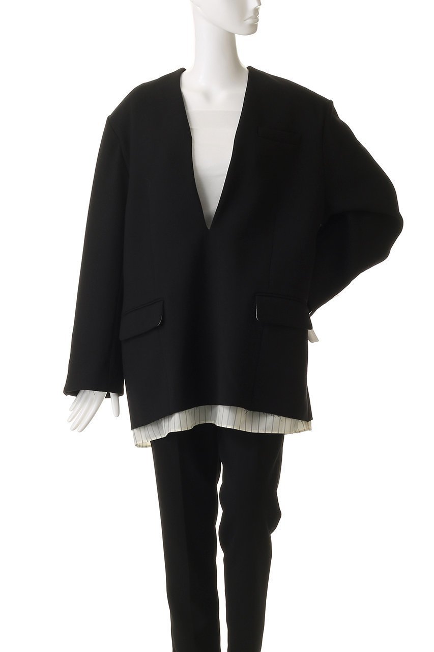 【プランク プロジェクト/PRANK PROJECT】のVネックナロージャケットプルオーバー / V-Neck Narrow Jacket Pullover 人気、トレンドファッション・服の通販 founy(ファニー) ファッション Fashion レディースファッション Fashion for Women アウター Coat / Outerwear Collection ウォッシャブル Machine Washable シンプル Simple, Minimal ジャケット Jacket, Outerwear ストライプ Stripe, Striped Pattern ストレッチ Stretch, Stretchy Fabric メタル Metal, Metal Parts other-4|ID: prp329100004634681 ipo3291000000033878792