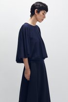 【プルミエ アロンディスモン/1er Arrondissement】のケープレイヤードニットプルオーバー ネイビー|ID:prp329100004634682