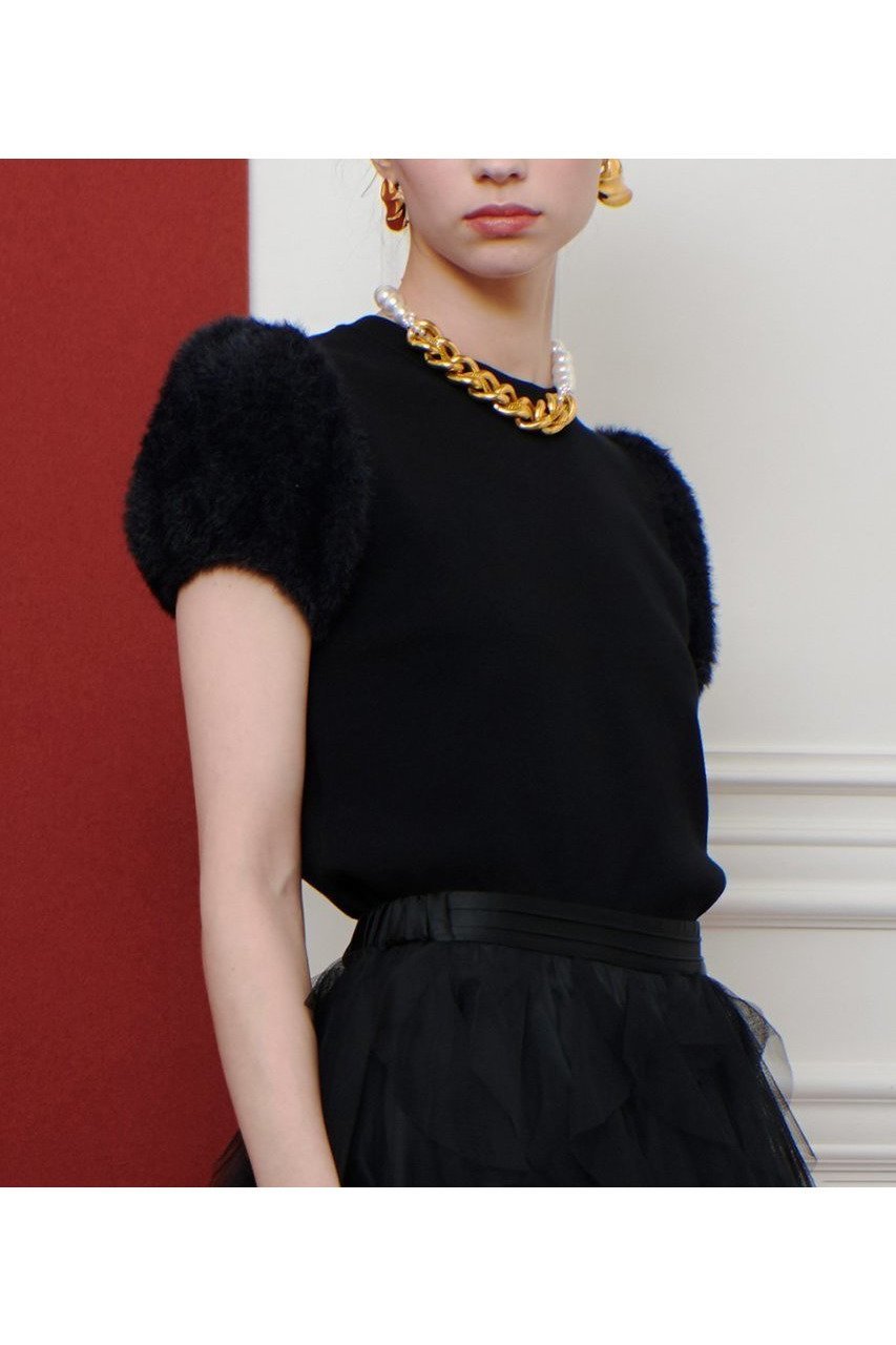 【アルアバイル/allureville】の【Loulou Willoughby】WEB限定フェザースリーブプルオーバー 人気、トレンドファッション・服の通販 founy(ファニー) 　ファッション　Fashion　レディースファッション　Fashion for Women　トップス・カットソー　Cut & Sew Tops　ニット　Knit Tops & Sweaters　カジュアルプルオーバー・ニットトップス　Pullovers & Knit Tops / Casual Pullovers　2025年　2025　2025-2026秋冬・A/W　Autumn/Winter 2025–26 AW25–26　コンパクト　Compact, Small Size　スリーブ　Sleeve, Long Sleeve / Short Sleeve　フェザー　Feather, Feather Detail　ミックス　Mix, Mixed Style　秋　Autumn　A/W・秋冬　Autumn/Winter　other-5|ID: prp329100004634683 ipo3291000000033369648