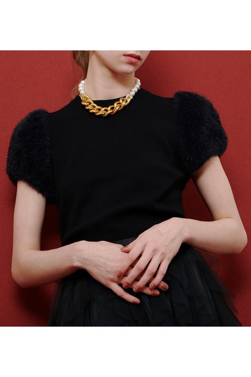 【アルアバイル/allureville】の【Loulou Willoughby】WEB限定フェザースリーブプルオーバー 人気、トレンドファッション・服の通販 founy(ファニー) 　ファッション　Fashion　レディースファッション　Fashion for Women　トップス・カットソー　Cut & Sew Tops　ニット　Knit Tops & Sweaters　カジュアルプルオーバー・ニットトップス　Pullovers & Knit Tops / Casual Pullovers　2025年　2025　2025-2026秋冬・A/W　Autumn/Winter 2025–26 AW25–26　コンパクト　Compact, Small Size　スリーブ　Sleeve, Long Sleeve / Short Sleeve　フェザー　Feather, Feather Detail　ミックス　Mix, Mixed Style　秋　Autumn　A/W・秋冬　Autumn/Winter　other-6|ID: prp329100004634683 ipo3291000000033369649