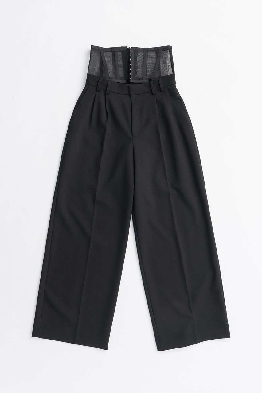 【プランク プロジェクト/PRANK PROJECT】のコルセットワイドパンツ / Corset Wide Pants インテリア・キッズ・メンズ・レディースファッション・服の通販 founy(ファニー) 　ファッション　Fashion　レディースファッション　Fashion for Women　パンツ　Pants & Trousers　2025年　2025　2025-2026秋冬・A/W　Autumn/Winter 2025–26 AW25–26　コルセット　Corset, Bustier　ジャケット　Jacket, Outerwear　スラックス　Slacks, Dress Pants　セットアップ　Set-Up, Coordinated Outfit　ダブル　Double, Double-Breasted　フォルム　Silhouette, Form　ワイド　Wide, Wide Fit　A/W・秋冬　Autumn/Winter　BLK(ブラック)|ID: prp329100004634692 ipo3291000000033369740
