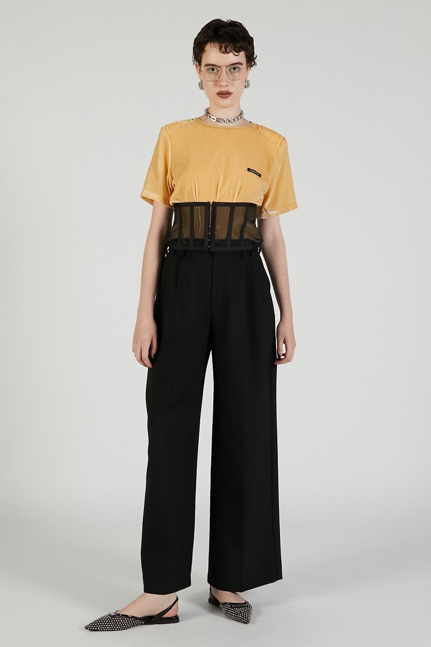 【プランク プロジェクト/PRANK PROJECT】のコルセットワイドパンツ / Corset Wide Pants 人気、トレンドファッション・服の通販 founy(ファニー) 　ファッション　Fashion　レディースファッション　Fashion for Women　パンツ　Pants & Trousers　2025年　2025　2025-2026秋冬・A/W　Autumn/Winter 2025–26 AW25–26　コルセット　Corset, Bustier　ジャケット　Jacket, Outerwear　スラックス　Slacks, Dress Pants　セットアップ　Set-Up, Coordinated Outfit　ダブル　Double, Double-Breasted　フォルム　Silhouette, Form　ワイド　Wide, Wide Fit　A/W・秋冬　Autumn/Winter　other-2|ID: prp329100004634692 ipo3291000000033369741
