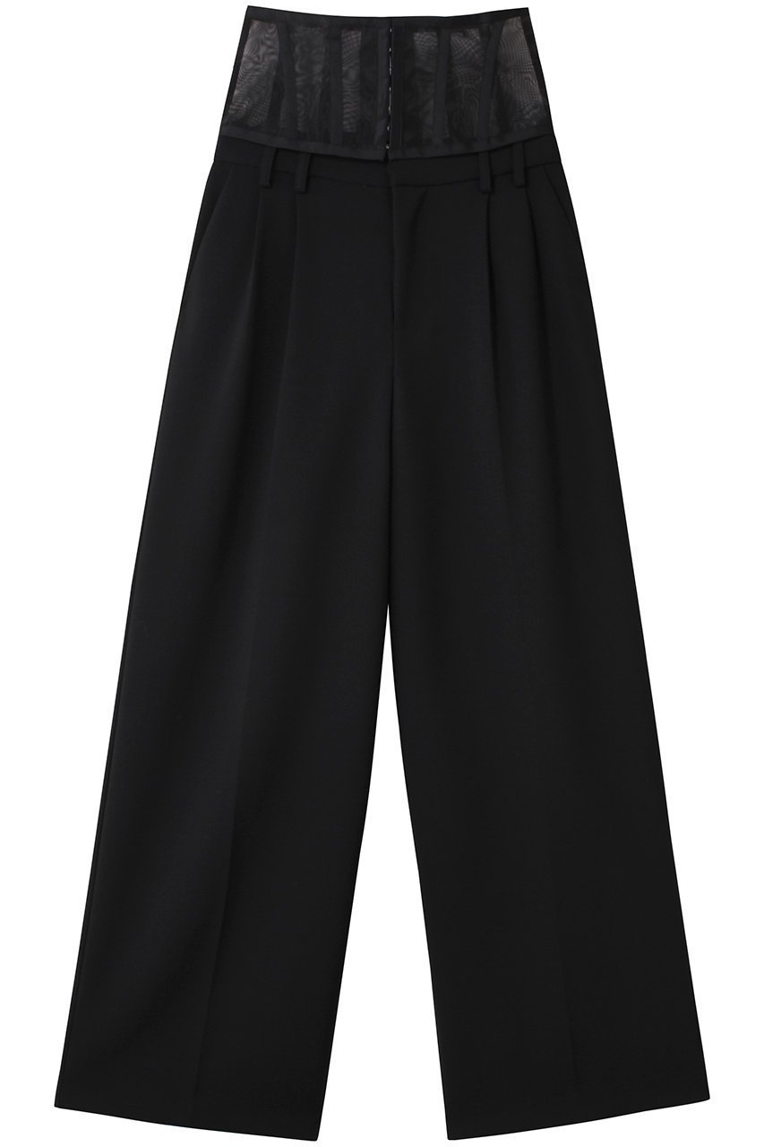 【プランク プロジェクト/PRANK PROJECT】のコルセットワイドパンツ / Corset Wide Pants インテリア・キッズ・メンズ・レディースファッション・服の通販 founy(ファニー) 　ファッション　Fashion　レディースファッション　Fashion for Women　パンツ　Pants & Trousers　コルセット　Corset, Bustier　ジャケット　Jacket, Outerwear　スラックス　Slacks, Dress Pants　セットアップ　Set-Up, Coordinated Outfit　ダブル　Double, Double-Breasted　フォルム　Silhouette, Form　ワイド　Wide, Wide Fit　BLK(ブラック)|ID: prp329100004634692 ipo3291000000035888821