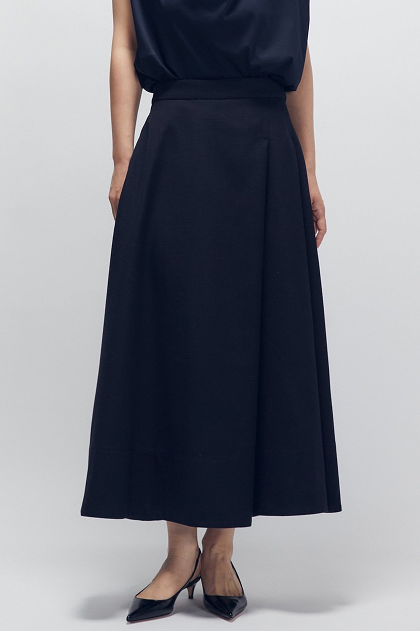 【プルミエ アロンディスモン/1er Arrondissement】のアシンメトリータックスカート インテリア・キッズ・メンズ・レディースファッション・服の通販 founy(ファニー) 　ファッション　Fashion　レディースファッション　Fashion for Women　スカート　Skirts　ロングスカート　Long Skirts / Maxi & Midi Skirts　アシンメトリー　Asymmetrical Style　カットソー　Cut and Sewn Top　バランス　Balance, Style Balance　ロング　Long, Long-Length　ネイビー|ID: prp329100004634694 ipo3291000000035419812