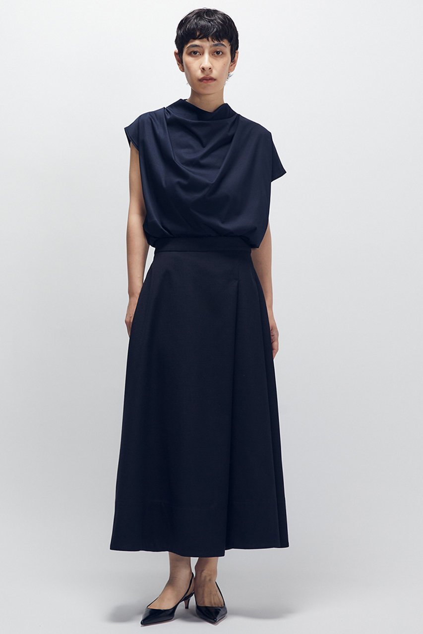 【プルミエ アロンディスモン/1er Arrondissement】のアシンメトリータックスカート 人気、トレンドファッション・服の通販 founy(ファニー) 　ファッション　Fashion　レディースファッション　Fashion for Women　スカート　Skirts　ロングスカート　Long Skirts / Maxi & Midi Skirts　アシンメトリー　Asymmetrical Style　カットソー　Cut and Sewn Top　バランス　Balance, Style Balance　ロング　Long, Long-Length　other-4|ID: prp329100004634694 ipo3291000000035419815