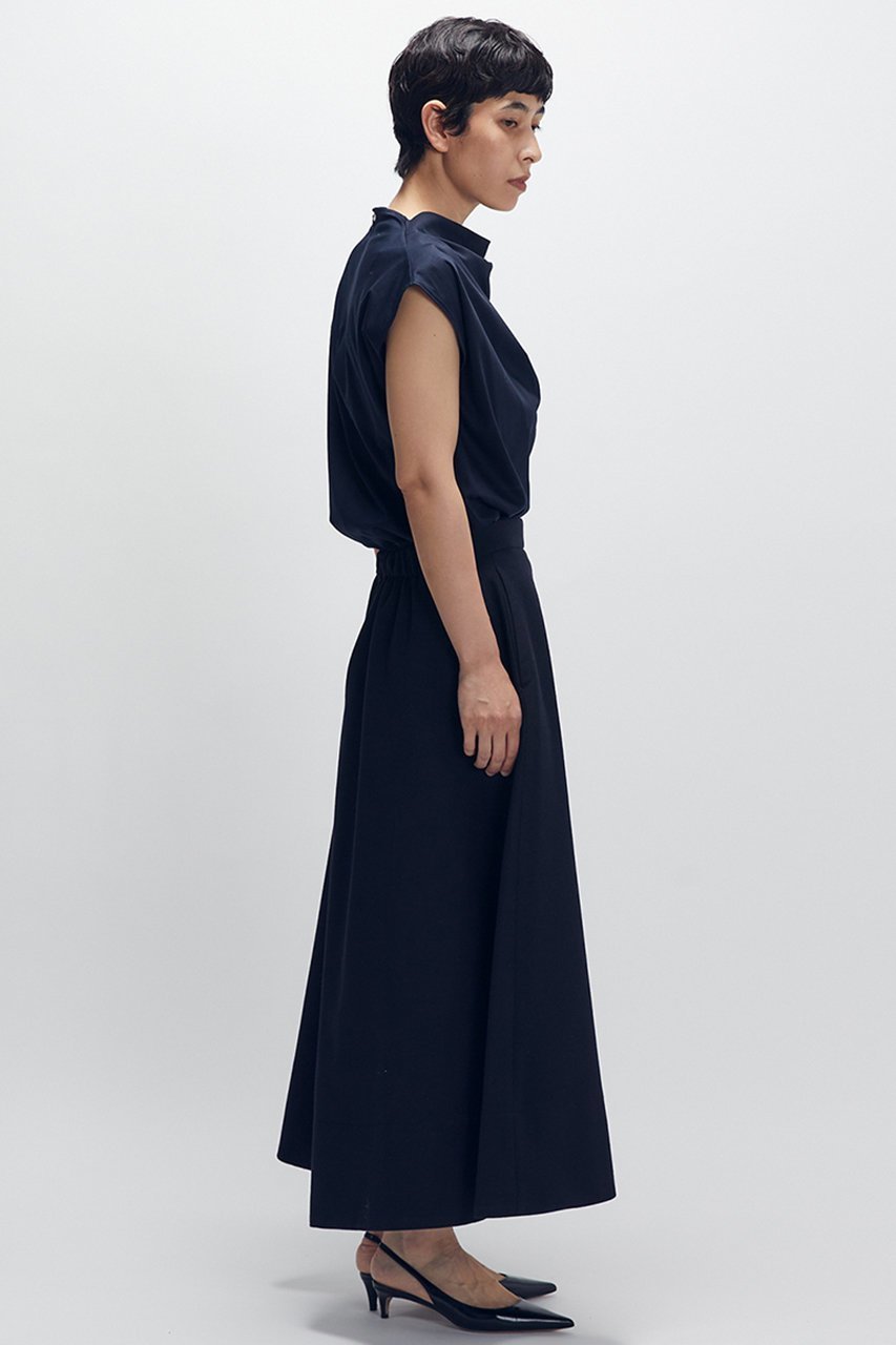 【プルミエ アロンディスモン/1er Arrondissement】のアシンメトリータックスカート 人気、トレンドファッション・服の通販 founy(ファニー) 　ファッション　Fashion　レディースファッション　Fashion for Women　スカート　Skirts　ロングスカート　Long Skirts / Maxi & Midi Skirts　アシンメトリー　Asymmetrical Style　カットソー　Cut and Sewn Top　バランス　Balance, Style Balance　ロング　Long, Long-Length　other-5|ID: prp329100004634694 ipo3291000000035419817