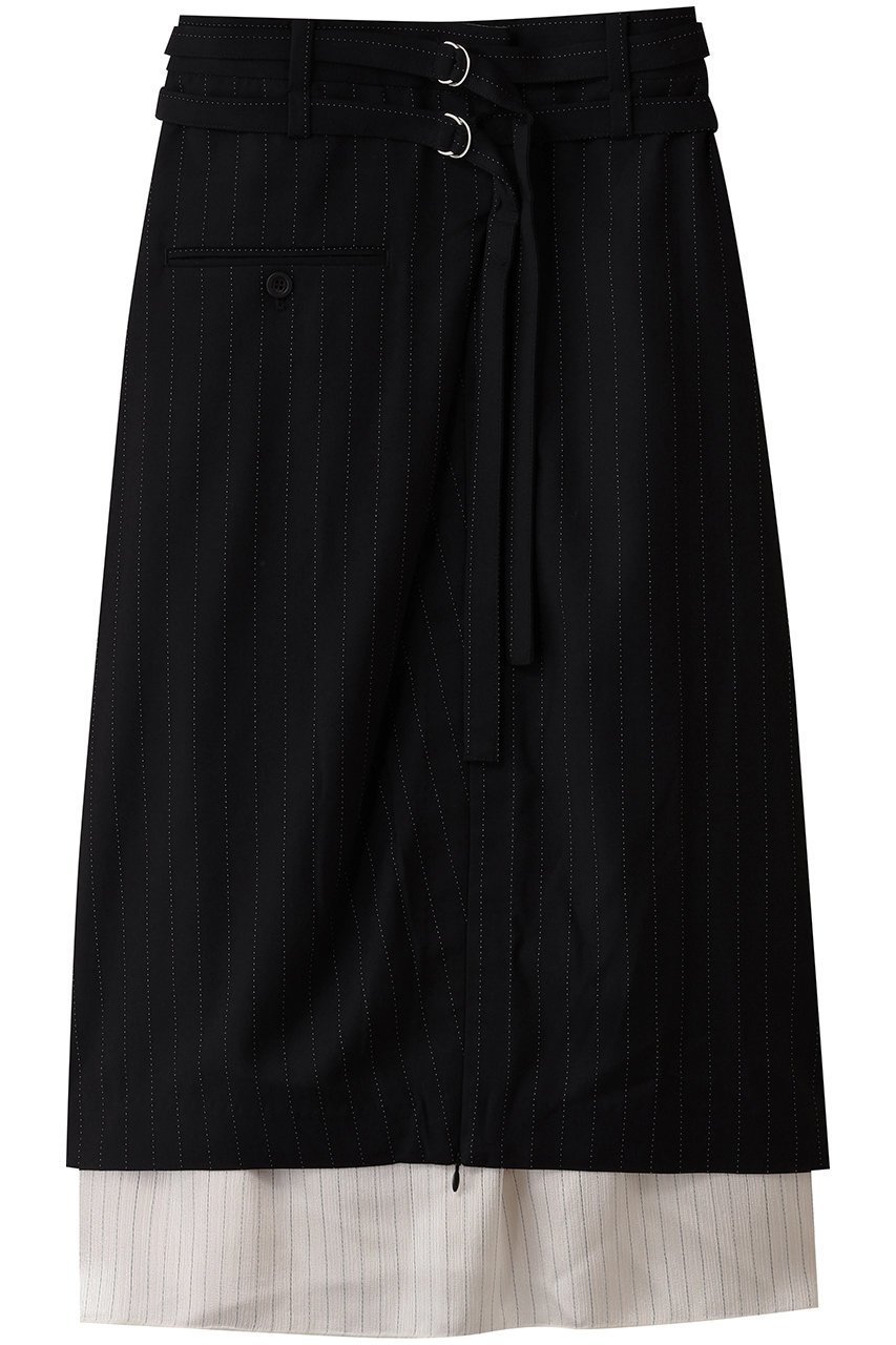 【プランク プロジェクト/PRANK PROJECT】のスーチングミディスカート / Suiting Midi Skirt 人気、トレンドファッション・服の通販 founy(ファニー) 　ファッション　Fashion　レディースファッション　Fashion for Women　スカート　Skirts　おすすめ　Recommended / Our Picks　とろみ　Fluid, Flowy Fabric　サテン　Satin, Glossy Fabric　ストライプ　Stripe, Striped Pattern　スリット　Slit, Slit Detail　フロント　Front, Front Design　ペチコート　Petticoat, Underskirt　ミックス　Mix, Mixed Style　ループ　Loop, Loop Knit　 other-1|ID: prp329100004634695 ipo3291000000035664487
