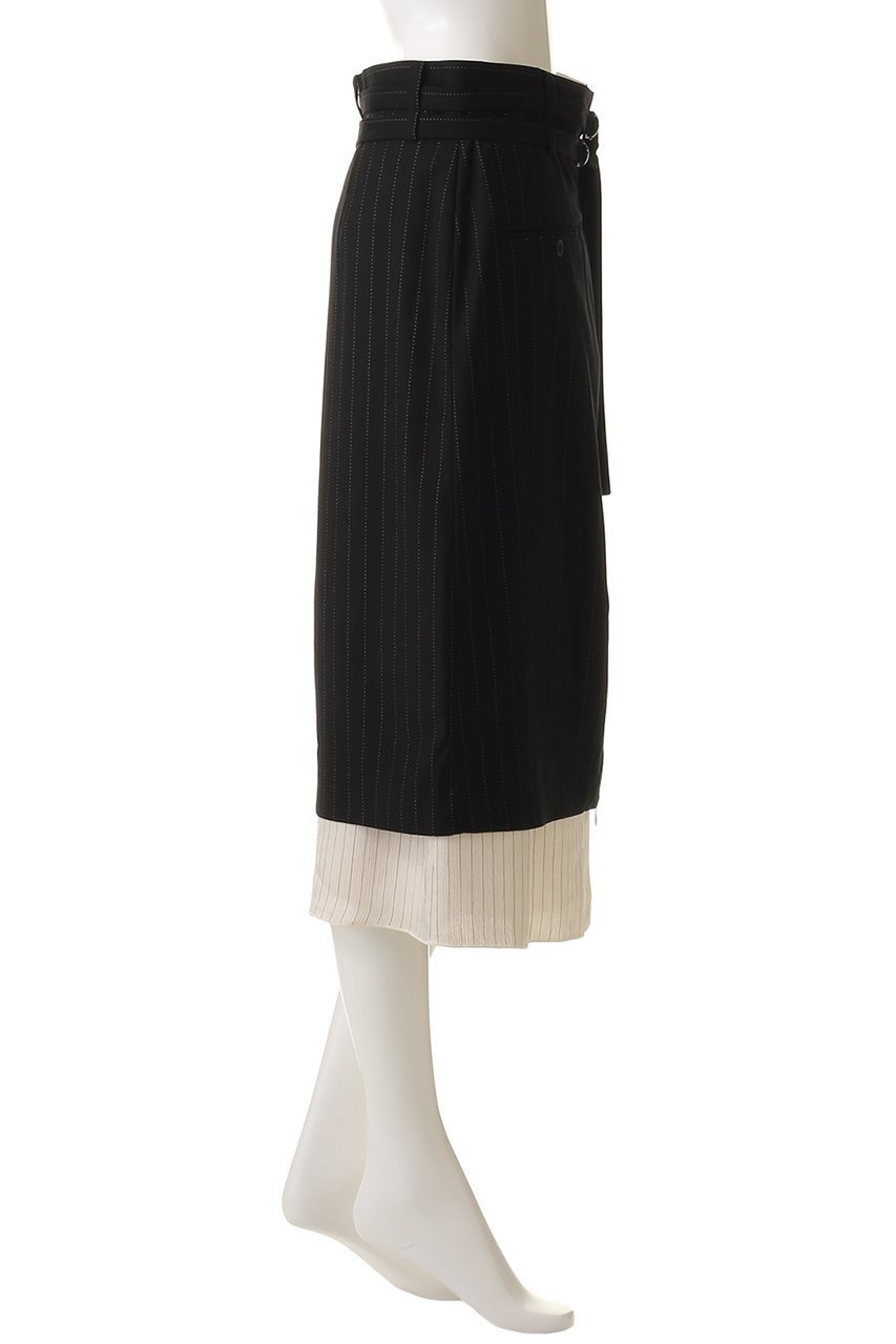 【プランク プロジェクト/PRANK PROJECT】のスーチングミディスカート / Suiting Midi Skirt 人気、トレンドファッション・服の通販 founy(ファニー) 　ファッション　Fashion　レディースファッション　Fashion for Women　スカート　Skirts　おすすめ　Recommended / Our Picks　とろみ　Fluid, Flowy Fabric　サテン　Satin, Glossy Fabric　ストライプ　Stripe, Striped Pattern　スリット　Slit, Slit Detail　フロント　Front, Front Design　ペチコート　Petticoat, Underskirt　ミックス　Mix, Mixed Style　ループ　Loop, Loop Knit　other-3|ID: prp329100004634695 ipo3291000000035777661