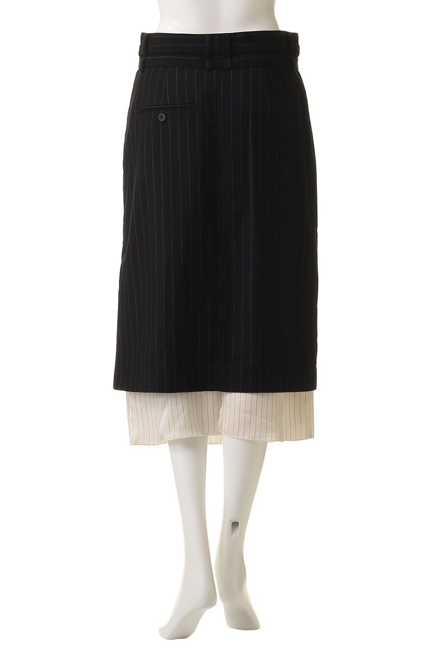 【プランク プロジェクト/PRANK PROJECT】のスーチングミディスカート / Suiting Midi Skirt 人気、トレンドファッション・服の通販 founy(ファニー) 　ファッション　Fashion　レディースファッション　Fashion for Women　スカート　Skirts　おすすめ　Recommended / Our Picks　とろみ　Fluid, Flowy Fabric　サテン　Satin, Glossy Fabric　ストライプ　Stripe, Striped Pattern　スリット　Slit, Slit Detail　フロント　Front, Front Design　ペチコート　Petticoat, Underskirt　ミックス　Mix, Mixed Style　ループ　Loop, Loop Knit　other-4|ID: prp329100004634695 ipo3291000000035777662