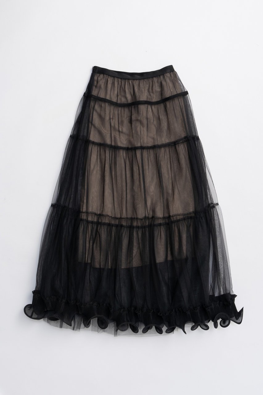 【プランク プロジェクト/PRANK PROJECT】のフリルヘムチュールスカート / Ruffle Hem Tulle Skirt 人気、トレンドファッション・服の通販 founy(ファニー) 　ファッション　Fashion　レディースファッション　Fashion for Women　スカート　Skirts　ロングスカート　Long Skirts / Maxi & Midi Skirts　2025年　2025　2025-2026秋冬・A/W　Autumn/Winter 2025–26 AW25–26　オーガンジー　Organza Fabric　チュール　Tulip, Tulip Motif　フリル　Frill, Ruffle　ペチコート　Petticoat, Underskirt　ボトム　Bottoms, Lower Wear　ロング　Long, Long-Length　A/W・秋冬　Autumn/Winter　 other-1|ID: prp329100004634696 ipo3291000000033369776