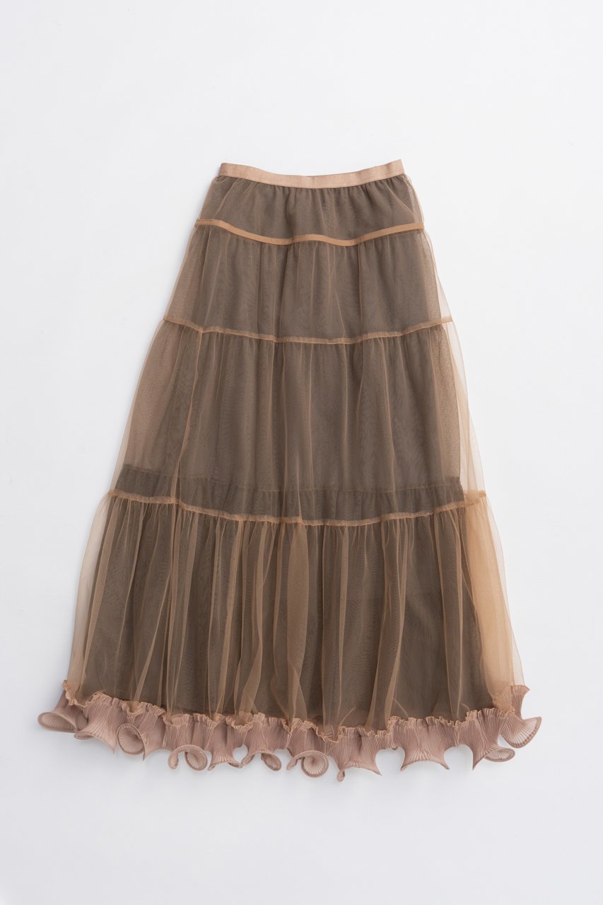 【プランク プロジェクト/PRANK PROJECT】のフリルヘムチュールスカート / Ruffle Hem Tulle Skirt インテリア・キッズ・メンズ・レディースファッション・服の通販 founy(ファニー) 　ファッション　Fashion　レディースファッション　Fashion for Women　スカート　Skirts　ロングスカート　Long Skirts / Maxi & Midi Skirts　2025年　2025　2025-2026秋冬・A/W　Autumn/Winter 2025–26 AW25–26　オーガンジー　Organza Fabric　チュール　Tulip, Tulip Motif　フリル　Frill, Ruffle　ペチコート　Petticoat, Underskirt　ボトム　Bottoms, Lower Wear　ロング　Long, Long-Length　A/W・秋冬　Autumn/Winter　BGE(ベージュ)|ID: prp329100004634696 ipo3291000000033369779