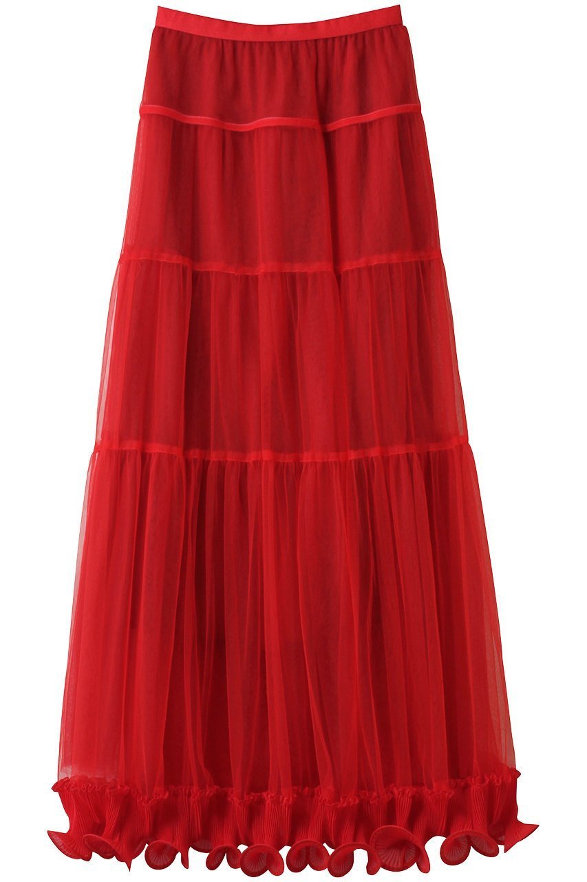 【プランク プロジェクト/PRANK PROJECT】のフリルヘムチュールスカート / Ruffle Hem Tulle Skirt インテリア・キッズ・メンズ・レディースファッション・服の通販 founy(ファニー) 　ファッション　Fashion　レディースファッション　Fashion for Women　スカート　Skirts　ロングスカート　Long Skirts / Maxi & Midi Skirts　オーガンジー　Organza Fabric　チュール　Tulip, Tulip Motif　フリル　Frill, Ruffle　ペチコート　Petticoat, Underskirt　ボトム　Bottoms, Lower Wear　ロング　Long, Long-Length　RED(レッド)|ID: prp329100004634696 ipo3291000000035664510