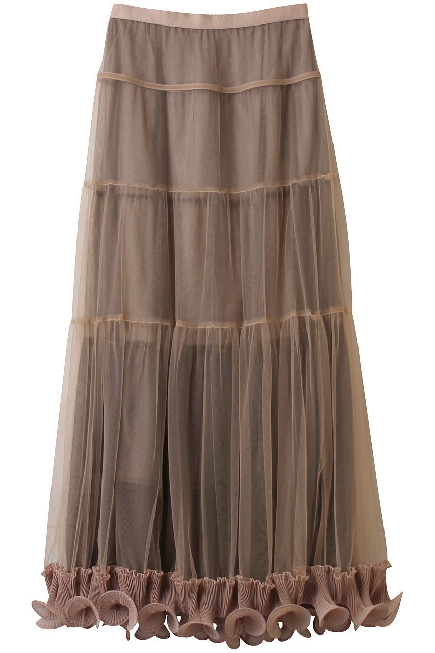 【プランク プロジェクト/PRANK PROJECT】のフリルヘムチュールスカート / Ruffle Hem Tulle Skirt インテリア・キッズ・メンズ・レディースファッション・服の通販 founy(ファニー) 　ファッション　Fashion　レディースファッション　Fashion for Women　スカート　Skirts　ロングスカート　Long Skirts / Maxi & Midi Skirts　オーガンジー　Organza Fabric　チュール　Tulip, Tulip Motif　フリル　Frill, Ruffle　ペチコート　Petticoat, Underskirt　ボトム　Bottoms, Lower Wear　ロング　Long, Long-Length　BGE(ベージュ)|ID: prp329100004634696 ipo3291000000035664512
