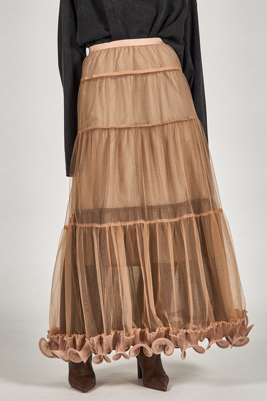 【プランク プロジェクト/PRANK PROJECT】のフリルヘムチュールスカート / Ruffle Hem Tulle Skirt 人気、トレンドファッション・服の通販 founy(ファニー) 　ファッション　Fashion　レディースファッション　Fashion for Women　スカート　Skirts　ロングスカート　Long Skirts / Maxi & Midi Skirts　オーガンジー　Organza Fabric　チュール　Tulip, Tulip Motif　フリル　Frill, Ruffle　ペチコート　Petticoat, Underskirt　ボトム　Bottoms, Lower Wear　ロング　Long, Long-Length　other-8|ID: prp329100004634696 ipo3291000000035777673