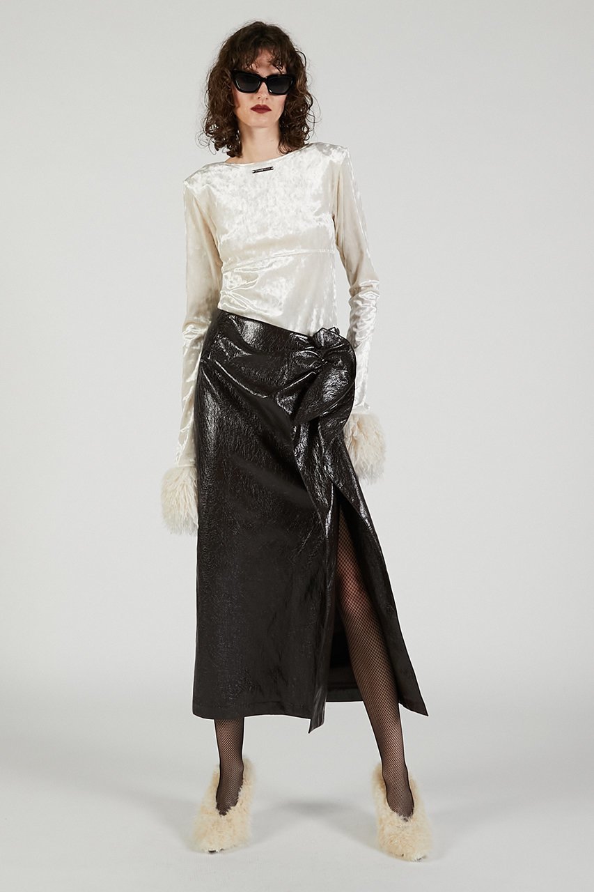 【プランク プロジェクト/PRANK PROJECT】のラッフルトリムスカート / Ruffle Trim Skirt 人気、トレンドファッション・服の通販 founy(ファニー) 　ファッション　Fashion　レディースファッション　Fashion for Women　スカート　Skirts　ロングスカート　Long Skirts / Maxi & Midi Skirts　2025年　2025　2025-2026秋冬・A/W　Autumn/Winter 2025–26 AW25–26　おすすめ　Recommended / Our Picks　エナメル　Patent Leather　ソックス　Socks, Hosiery　タイツ　Tights, Legwear　テクスチャー　Texture, Textured Fabric　ラッフル　Ruffle, Frill　ロング　Long, Long-Length　エレガント 上品　Elegant　A/W・秋冬　Autumn/Winter　other-7|ID: prp329100004634698 ipo3291000000033369800