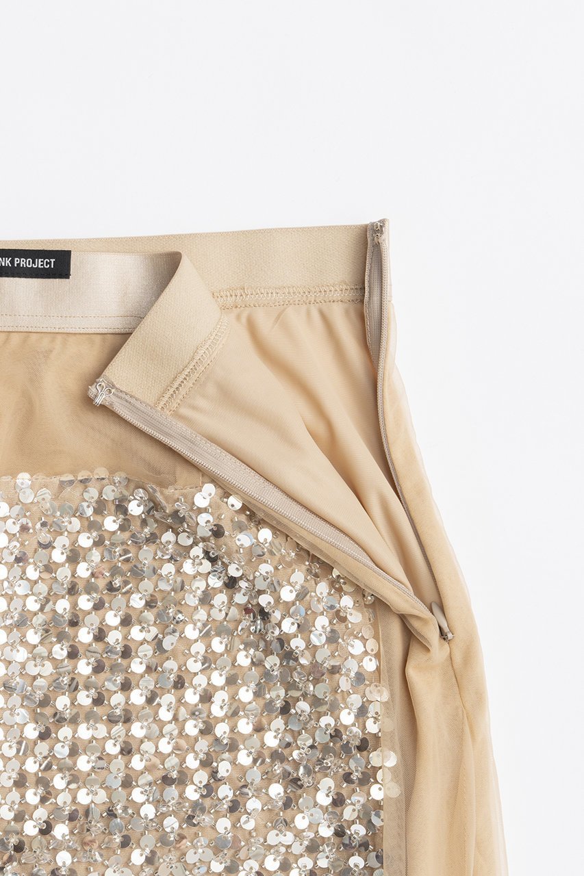 【プランク プロジェクト/PRANK PROJECT】のスパンコールミディースカート / Sequin Midi Skirt 人気、トレンドファッション・服の通販 founy(ファニー) 　ファッション　Fashion　レディースファッション　Fashion for Women　スカート　Skirts　2025年　2025　2025-2026秋冬・A/W　Autumn/Winter 2025–26 AW25–26　おすすめ　Recommended / Our Picks　カッティング　Cutting Detail　スウェット / スエット　Sweatshirt, Sweatwear　ストレッチ　Stretch, Stretchy Fabric　スパンコール　Sequins, Sequin Embellishment　スポーティ　Sporty, Casual Athletic　チュール　Tulip, Tulip Motif　ドッキング　Docking, Mixed Material　フロント　Front, Front Design　ロング　Long, Long-Length　A/W・秋冬　Autumn/Winter　other-3|ID: prp329100004634699 ipo3291000000033369807