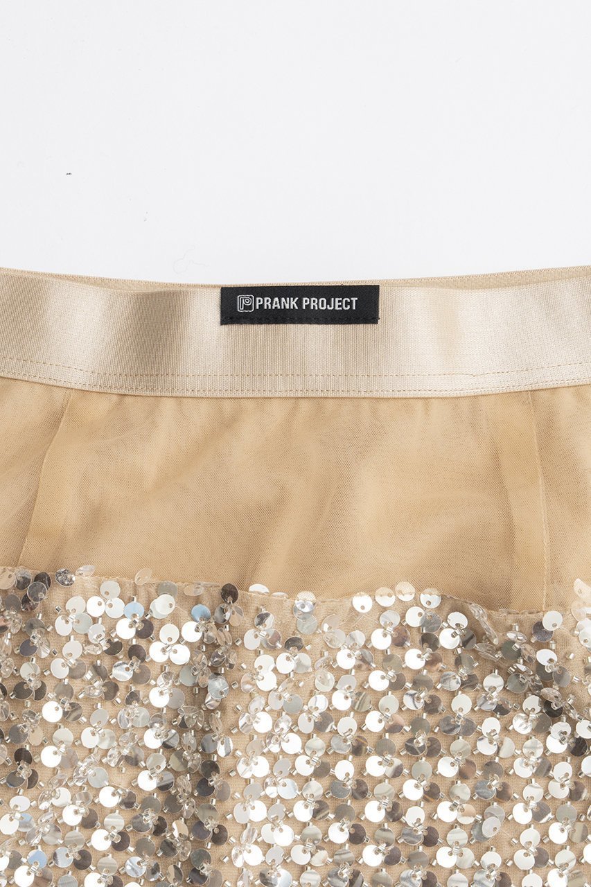 【プランク プロジェクト/PRANK PROJECT】のスパンコールミディースカート / Sequin Midi Skirt 人気、トレンドファッション・服の通販 founy(ファニー) 　ファッション　Fashion　レディースファッション　Fashion for Women　スカート　Skirts　2025年　2025　2025-2026秋冬・A/W　Autumn/Winter 2025–26 AW25–26　おすすめ　Recommended / Our Picks　カッティング　Cutting Detail　スウェット / スエット　Sweatshirt, Sweatwear　ストレッチ　Stretch, Stretchy Fabric　スパンコール　Sequins, Sequin Embellishment　スポーティ　Sporty, Casual Athletic　チュール　Tulip, Tulip Motif　ドッキング　Docking, Mixed Material　フロント　Front, Front Design　ロング　Long, Long-Length　A/W・秋冬　Autumn/Winter　other-4|ID: prp329100004634699 ipo3291000000033369808