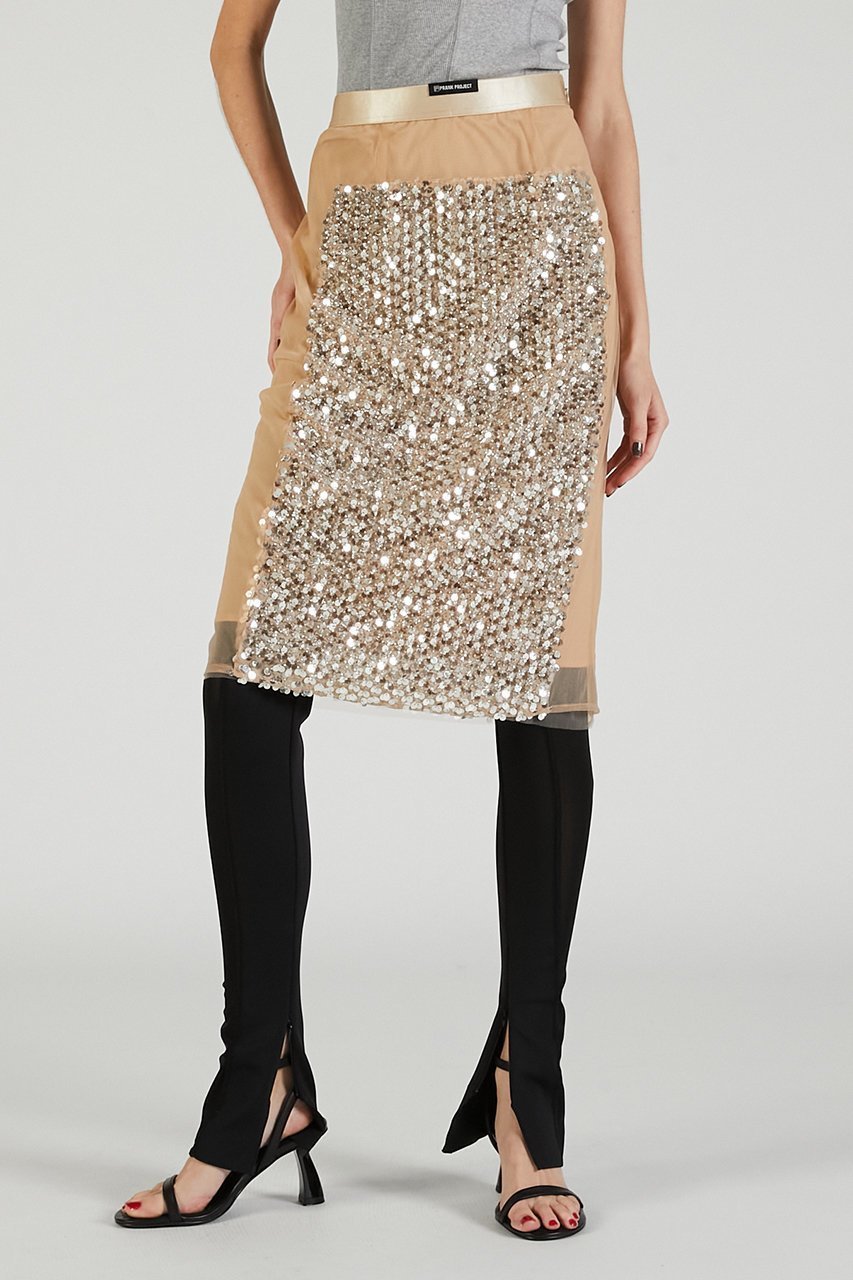 【プランク プロジェクト/PRANK PROJECT】のスパンコールミディースカート / Sequin Midi Skirt 人気、トレンドファッション・服の通販 founy(ファニー) 　ファッション　Fashion　レディースファッション　Fashion for Women　スカート　Skirts　2025年　2025　2025-2026秋冬・A/W　Autumn/Winter 2025–26 AW25–26　おすすめ　Recommended / Our Picks　カッティング　Cutting Detail　スウェット / スエット　Sweatshirt, Sweatwear　ストレッチ　Stretch, Stretchy Fabric　スパンコール　Sequins, Sequin Embellishment　スポーティ　Sporty, Casual Athletic　チュール　Tulip, Tulip Motif　ドッキング　Docking, Mixed Material　フロント　Front, Front Design　ロング　Long, Long-Length　A/W・秋冬　Autumn/Winter　other-7|ID: prp329100004634699 ipo3291000000033369811