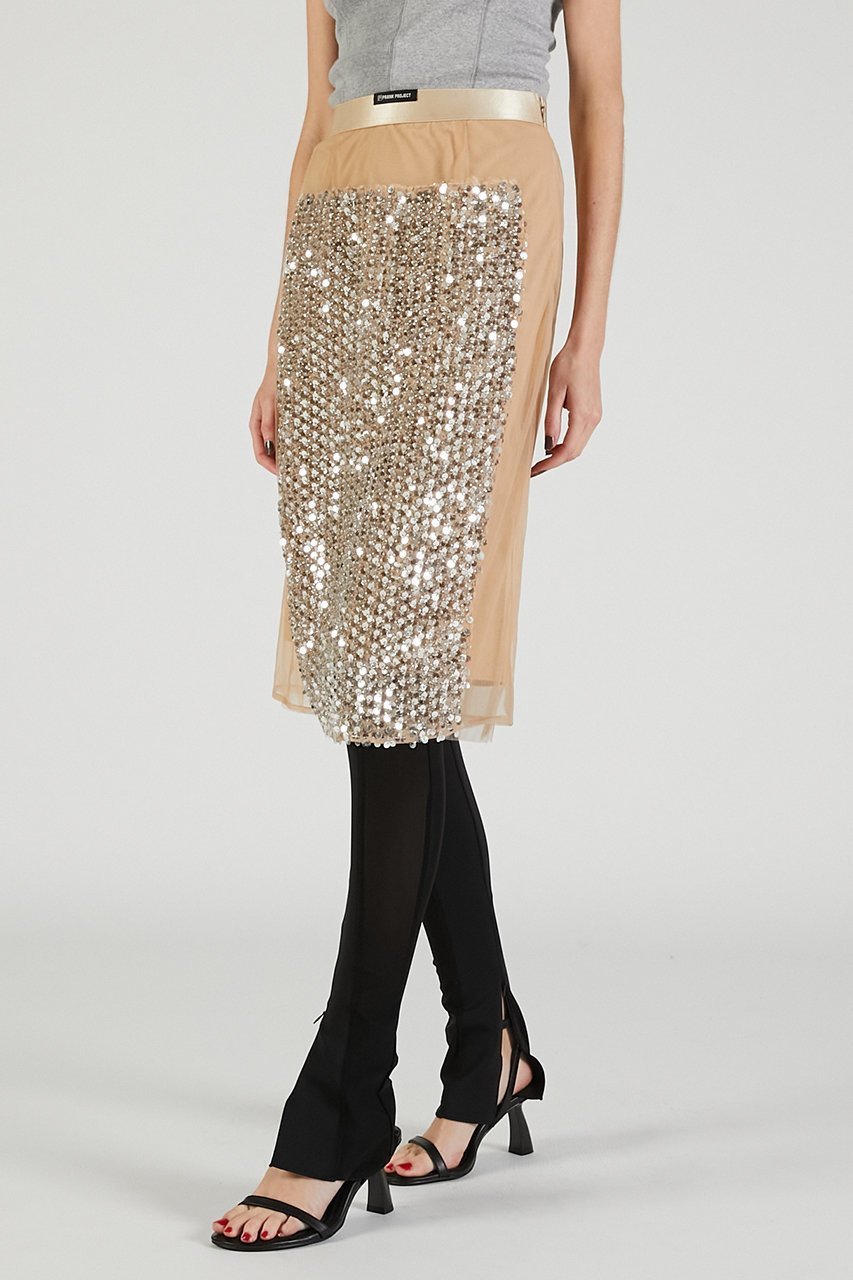 【プランク プロジェクト/PRANK PROJECT】のスパンコールミディースカート / Sequin Midi Skirt 人気、トレンドファッション・服の通販 founy(ファニー) 　ファッション　Fashion　レディースファッション　Fashion for Women　スカート　Skirts　2025年　2025　2025-2026秋冬・A/W　Autumn/Winter 2025–26 AW25–26　おすすめ　Recommended / Our Picks　カッティング　Cutting Detail　スウェット / スエット　Sweatshirt, Sweatwear　ストレッチ　Stretch, Stretchy Fabric　スパンコール　Sequins, Sequin Embellishment　スポーティ　Sporty, Casual Athletic　チュール　Tulip, Tulip Motif　ドッキング　Docking, Mixed Material　フロント　Front, Front Design　ロング　Long, Long-Length　A/W・秋冬　Autumn/Winter　other-8|ID: prp329100004634699 ipo3291000000033369812
