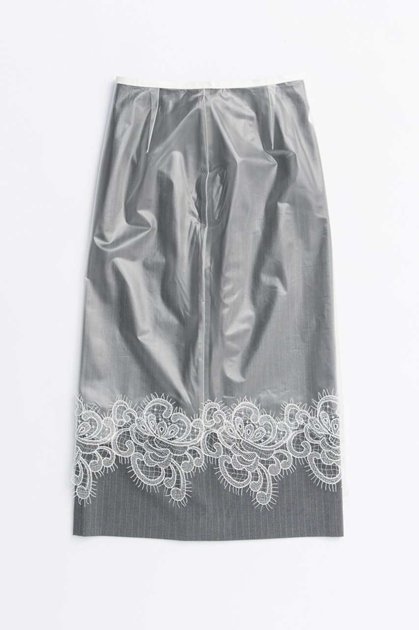 【プランク プロジェクト/PRANK PROJECT】のPVCレイヤードミディスカート / PVC Layered Midi Skirt インテリア・キッズ・メンズ・レディースファッション・服の通販 founy(ファニー) 　ファッション　Fashion　レディースファッション　Fashion for Women　スカート　Skirts　ロングスカート　Long Skirts / Maxi & Midi Skirts　2025年　2025　2025-2026秋冬・A/W　Autumn/Winter 2025–26 AW25–26　おすすめ　Recommended / Our Picks　インナー　Innerwear　ストライプ　Stripe, Striped Pattern　レース　Lace, Lace Fabric　ロング　Long, Long-Length　A/W・秋冬　Autumn/Winter　WHT(ホワイト)|ID: prp329100004634700 ipo3291000000033369815