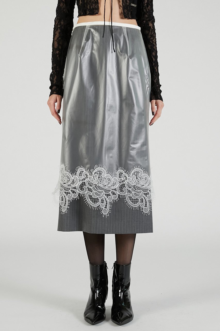 【プランク プロジェクト/PRANK PROJECT】のPVCレイヤードミディスカート / PVC Layered Midi Skirt 人気、トレンドファッション・服の通販 founy(ファニー) 　ファッション　Fashion　レディースファッション　Fashion for Women　スカート　Skirts　ロングスカート　Long Skirts / Maxi & Midi Skirts　2025年　2025　2025-2026秋冬・A/W　Autumn/Winter 2025–26 AW25–26　おすすめ　Recommended / Our Picks　インナー　Innerwear　ストライプ　Stripe, Striped Pattern　レース　Lace, Lace Fabric　ロング　Long, Long-Length　A/W・秋冬　Autumn/Winter　other-4|ID: prp329100004634700 ipo3291000000033369818
