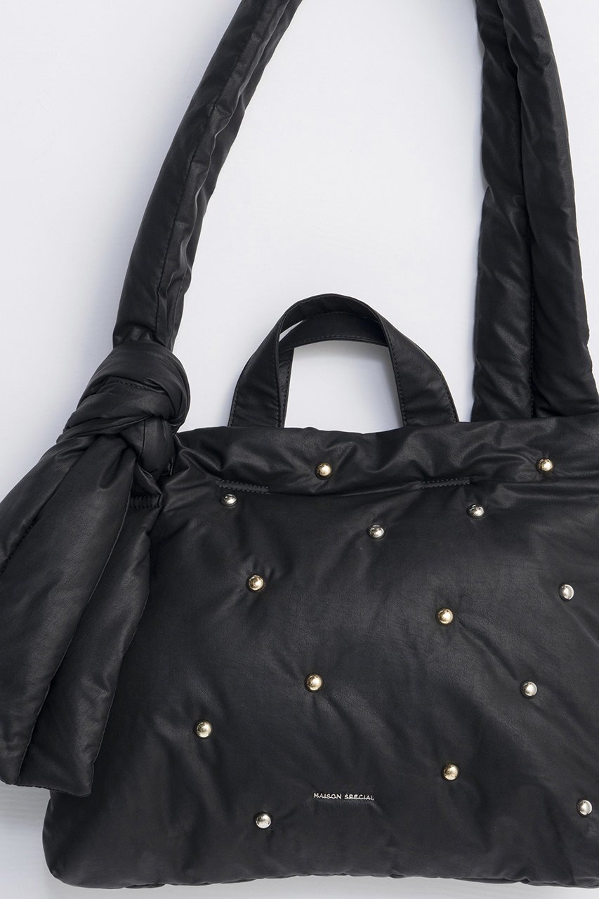 【メゾンスペシャル/MAISON SPECIAL】のStuds Double Knot Tote Bag/スタッズダブルノットトートバッグ 人気、トレンドファッション・服の通販 founy(ファニー) 　ファッション　Fashion　レディースファッション　Fashion for Women　バッグ　Bags　2025年　2025　2025-2026秋冬・A/W　Autumn/Winter 2025–26 AW25–26　ショルダー　Shoulder, Shoulder Strap　スタッズ　Studs, Metal Accents　ダブル　Double, Double-Breasted　ポケット　Pocket, Pocket Detail　リアル　Real, Realistic　リボン　Ribbon, Bow　A/W・秋冬　Autumn/Winter　other-2|ID: prp329100004635335 ipo3291000000033383188