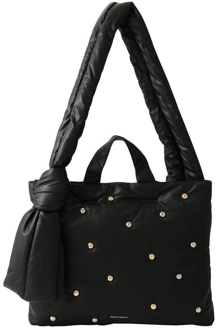 【メゾンスペシャル/MAISON SPECIAL】のStuds Double Knot Tote Bag/スタッズダブルノットトートバッグ インテリア・キッズ・メンズ・レディースファッション・服の通販 founy(ファニー) https://founy.com/ ファッション Fashion レディースファッション Fashion for Women バッグ Bags ショルダー Shoulder, Shoulder Strap スタッズ Studs, Metal Accents ダブル Double, Double-Breasted フェイクレザー Faux Leather, PU Leather ポケット Pocket, Pocket Detail リアル Real, Realistic リボン Ribbon, Bow 再入荷 Restock / Back in Stock |ID: prp329100004635335 ipo3291000000036126066