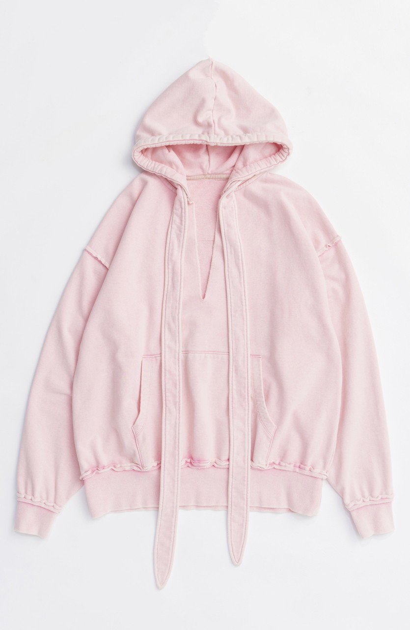 【メゾンスペシャル/MAISON SPECIAL】のSlit Ribbon Hoodie/スリットリボンフーディ インテリア・キッズ・メンズ・レディースファッション・服の通販 founy(ファニー) 　ファッション　Fashion　レディースファッション　Fashion for Women　トップス・カットソー　Cut & Sew Tops　シャツ・ブラウス・オフィスカジュアル　Elegant Blouses & Button-Ups　レディースパーカー・カジュアルフーディー　Casual Hoodies & Sweatshirts　ロングTシャツ・Tシャツ　Longline T-Shirts & Tees　スウェット・クルーネックトップス　Sweatshirts & Crewnecks / Relaxed Fit Sweat Tops　カットソー・ベーシックTシャツ　Cut-and-Sewn Tops / Stretch Tees & Basics　2025年　2025　2025-2026秋冬・A/W　Autumn/Winter 2025–26 AW25–26　おすすめ　Recommended / Our Picks　インナー　Innerwear　スリット　Slit, Slit Detail　フロント　Front, Front Design　リボン　Ribbon, Bow　ロング　Long, Long-Length　ヴィンテージ　Vintage Style　A/W・秋冬　Autumn/Winter　PNK(ピンク)|ID: prp329100004635349 ipo3291000000033383307