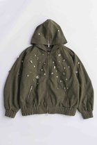 【メゾンスペシャル/MAISON SPECIAL】のVegan Leather Bijou Hoodie/ヴィーガンレザービジューパーカー KHK(カーキ)|ID: prp329100004635350 ipo3291000000033383312